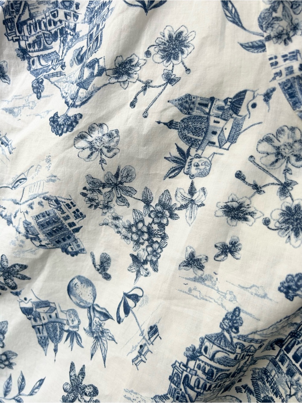 Lucky Brand NWT blue toile cotton button down blouse - Picture 3 of 10